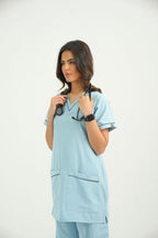 Deluxe Women Scrub – Light Blue