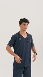 Deluxe Men Scrub | Navy Blue
